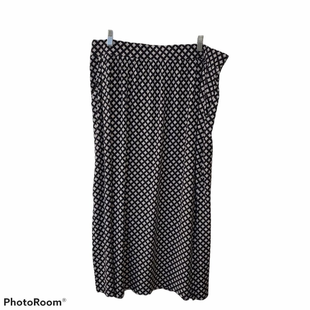Terra & Sky Maxi Skirt w/ Pockets Black Pattern 1X